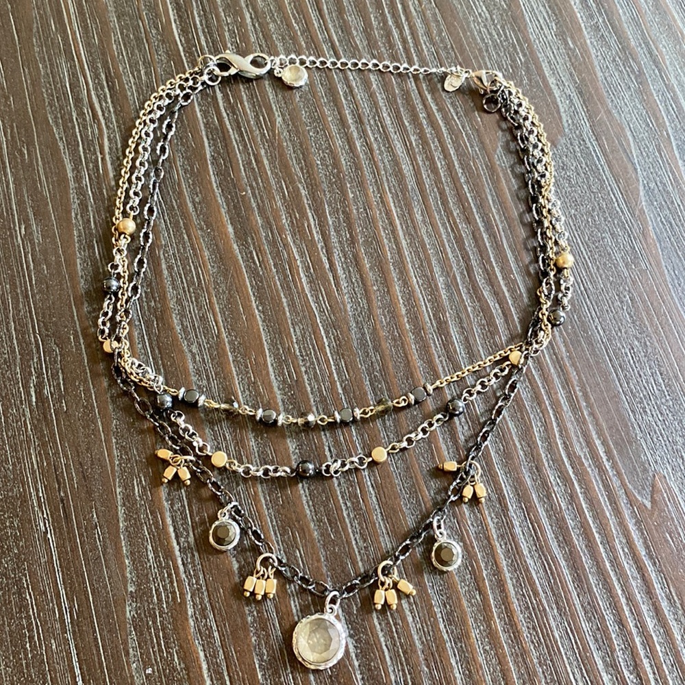 Lia Sophia necklace with Beautiful gold, silver, and pewter tones.
